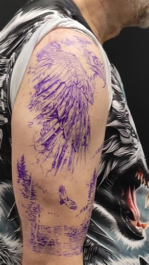 un petit oiseau en cours la suite bientôt 😀#fyp #tattoo #ink #tatouage #uneenviedencre