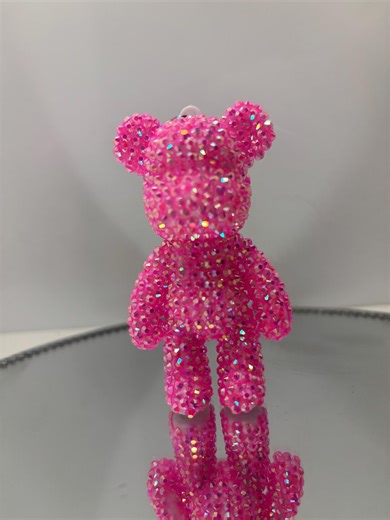 Deep Pink Handmade Rhinestone Bear Keychain – Sparkly Crystal Bag & Key Accessory (10cm) - Etsy