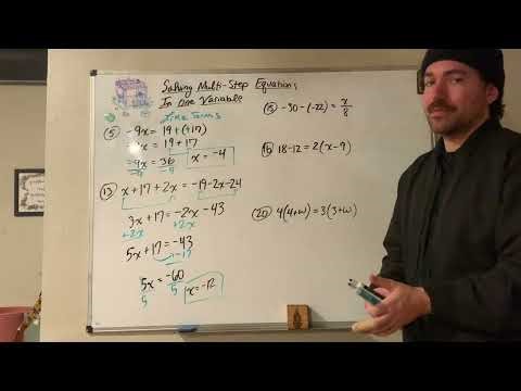 MATH HELP 0308 ALGEBRA: Solving Multi-Step Equations in One Variable