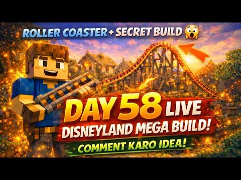 DAY 58 LIVE 🔥 DISNEYLAND MEGA BUILD + INSANE ROLLER COASTER 😱 | MINECRAFT SURVIVAL SERIES