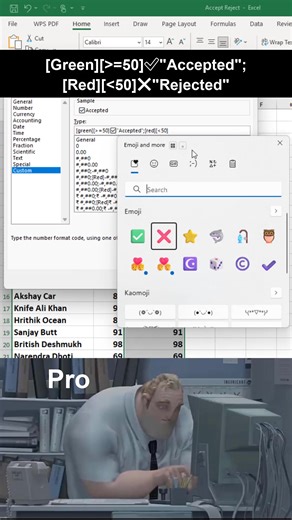 How to use accept and reject symbols in excel 😱 #excel #office #spreadsheet | Time to Office