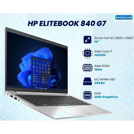 Hp EliteBook 840 G7 - Intel i7 10ème Gen RAM 16GB- SSD 256GB - Remis a neuf | جوميا المغرب