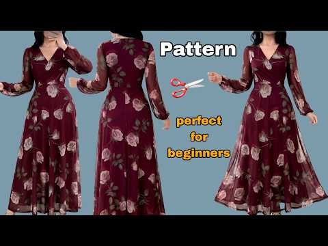 ✅️ Pattern Making for a Wrap Evening Dress Pattern Tutorial | perfect for beginners ✂