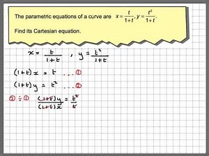 Finding the Cartesian equation of a parametric equation