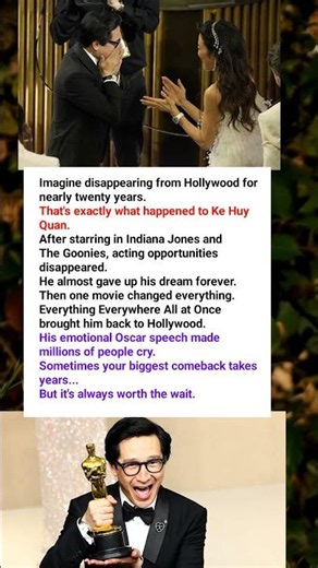 Ke Huy Quan Returned After Twenty Years Finally Winning Hollywood's Biggest Oscar