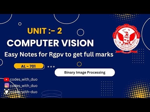 Computer Vision Unit 2 (AL701) || RGPV 7th Semester || IN One Shot || #computervision #youtubevideo