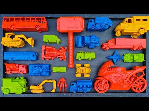 Cleaning Toy Racing Cars, Steel Tanks, Mixer Trucks, Trains, Telolet Buses, Excavators