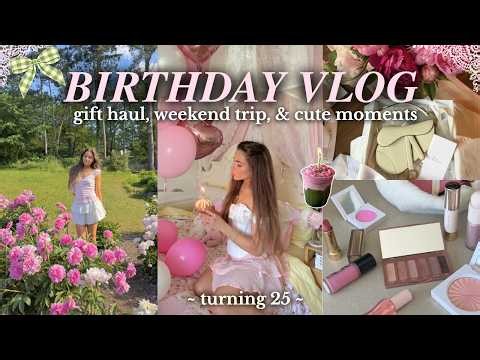 25th BIRTHDAY WEEKEND VLOG 🎂 gift haul, day trip, & shopping
