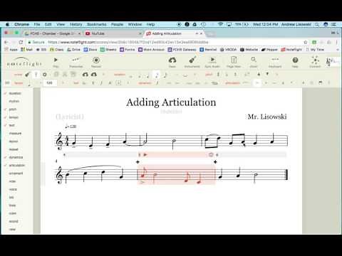 Noteflight - Adding Articulation Markings