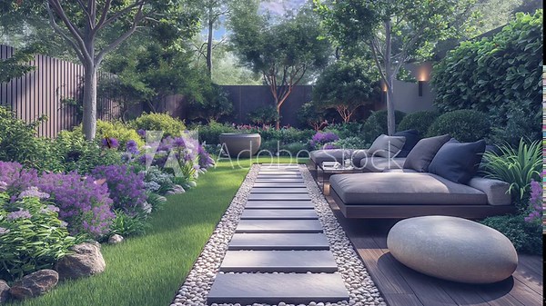 garden view in spring