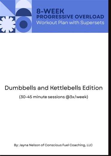 8-week Progressive Overload Workout Plan PDF **dumbbells and Kettlebells Edition** - Etsy