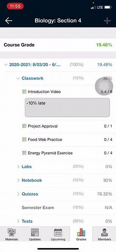 Checking Grades on Schoology App