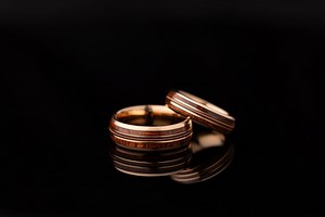 Guitar String Whiskey Barrel Ring Set: Tungsten Rose Gold Wedding Bands - Etsy