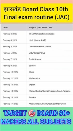 झारखंड Board class 10th Exam Routine hua jari jaldi dekh lo #1k #exam #Routine #jacboard
