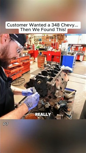 Customer Wanted a 348 chevy... Then We Found This! 😱😱👍👏#engine #rebuild #work #car #fyp