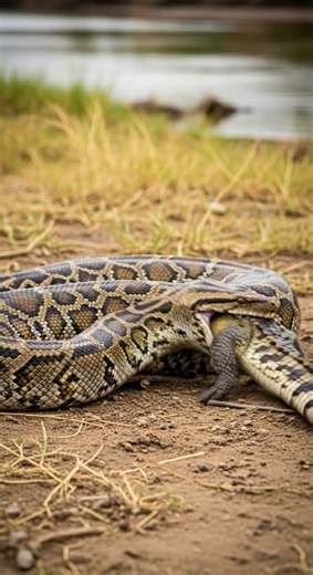 Will the snake successfully catch the quick rabbit escape #wildlife #nature #snake
