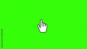 hand cursor double click click animation pc computer cursor double click select object green screen background 4k