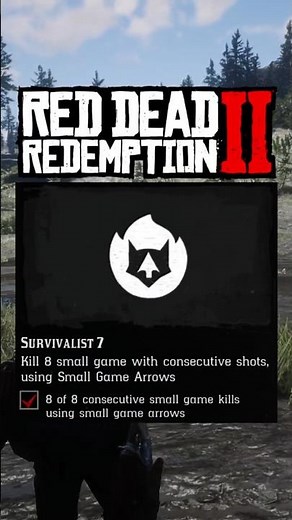 Kill 8 Small Game With Consecutive Shots Using Arrows | SURVIVALIST 7 TIPS! #RDR2 #Shorts