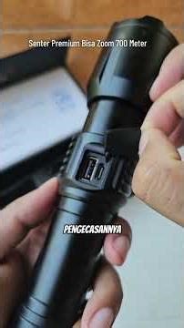 Premium super bright laser LED flashlight can zoom + can be used as a power bank #superbrightflas...