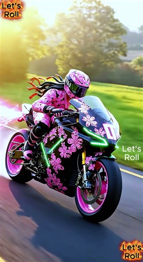 Demon Slayer Nezuko-Inspired Futuristic Motorbike. #motorbike #racing