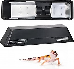 Dual Reptile Light Fixture Reptile Heat Lamp Fixture with Separate Switches Fit,150W Max - E26 Socket for Heat & UVB Lamps, Heat Bulb for Reptile Glass Terrariums