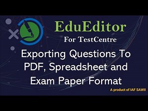 EduEditor Part 5: Exporting To PDF, Exam Format and Spreadsheet