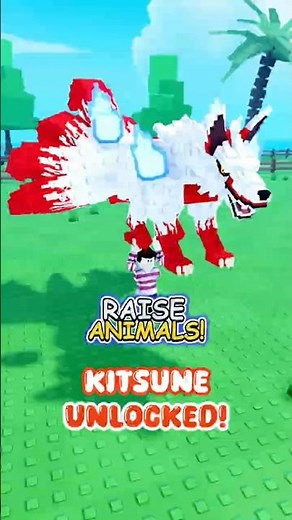 I Unlocked Kitsune in Raise Animals Roblox!