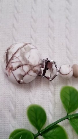 Personalized Flower Pacifier Clip - Taupe Silicone Beads - Baby Gift - Etsy