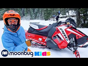 Blippi's Red Snowmobile Adventure! | Learn ABC 123 | Educational Videos | Moonbug Kids