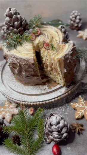 Christmas Tree Stump Cake