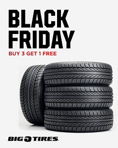 128K views | Tread lightly… but save heavily  at your local Big O Tires with Black Friday Savings! Buy 3 tires, and Get 1 Free! | Big O Tires | Facebook