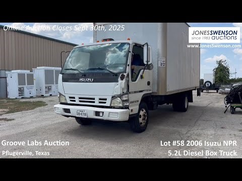 Lot #58 - 2006 Isuzu NPR 5 2L Diesel Box Truck