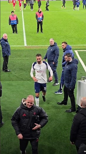 RODRIGO BENTANCUR WALKING DOWN THE TUNNEL AFTER THE GAME: Spurs 1-2 Liverpool
