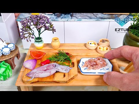 Amazing Miniature Spicy Pork Stuffed Squid Recipe | How to Make Stuffed Squid