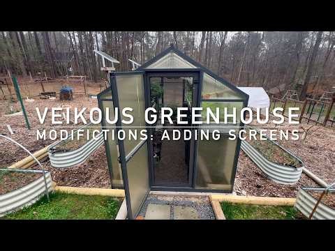 Veikous Greenhouse Kit Update (Modifications - Adding Screen Door & Window Screen)