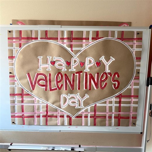 Valentine’s Banner Custom Hand Painted Sign Poster Party Butcher Paper Decor - Etsy