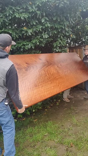 A delightful Redwood table install for the holidays. #woodworker #finewoodworking #wood #sawyer #redwood #table #custommade #customfurniture #woodsupplier #woodslabs | Mark Wyman