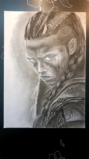 How to draw a warrior girl face ✨ #drawing #tutorial #howtodraw #sketch #art #shorts