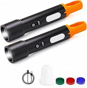 Flashlights Rechargeable USB, 1000LM Super Bright LED Tactical Flashlights with COB Sidelight, IPX4 Waterproof, Zoomable Best Small LED Flashlight for Camping, Emergency