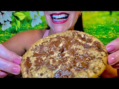 A MONSTER Chocolate Chunk COOKIE & Ice Milk: ASMR eating video