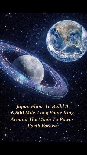👉🇯🇵 Japan’s Big Idea for Moon Power: The Luna Ring 🌙⚡ A Japanese company, Shimizu Corporation, has introduced a daring space-energy concept called the Luna Ring. The idea is to build a massive band of solar panels stretching about 11,000 kilometers around the Moon’s equator. Because the Moon has no atmosphere and experiences long periods of sunlight, this ring could collect solar energy almost nonstop. The power would then be sent back to Earth using advanced microwave and laser transmission