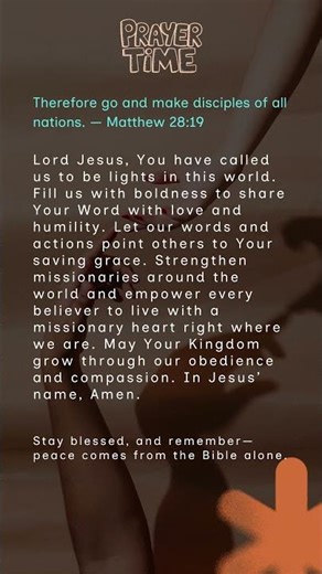 Prayer for Mission | Matthew 28:19. — Matthew 28:19 #DailyPrayer