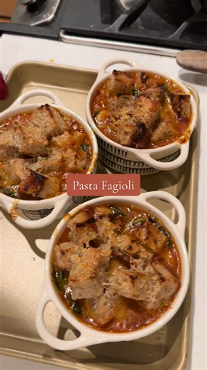 pasta fagioli with our leftover ham bone!