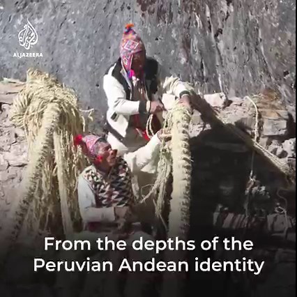 Watch as the Huinchiri community in Peru reweave a 500-year-old hanging bridge using traditional Incan techniques 👇 | Al Jazeera English