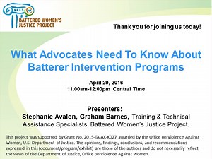What Advocates Need To Know About Batterer Intervention Programs