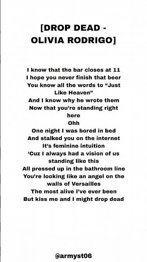 olivia rodrigo - drop dead (lyrics)