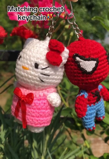 Matching Crochet Keychains for Couples