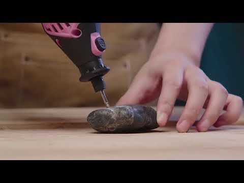 DEKO 170W Corded Rotary Tool Set | 41 Accessories | 6-Speed 35,000 RPM Max | Pink DIY & Craft Kit