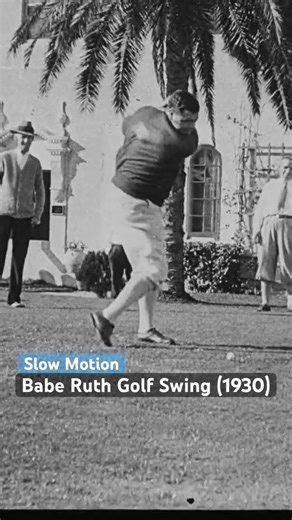 Babe Ruth Slow Motion Golf Swing (1930) #Baberuth #golf #golfswing #yankees #golfer