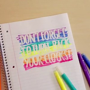 13K views · 49 reactions | Time to Fall back! Brighten up the darker days that come with the end of daylight savings time with Take Note! Erasable Highlighters, available now in 6 vibrant colors! The clear ink tips make it easy to erase mistakes and can be used to send fun, secret messages! | Crayola | Facebook